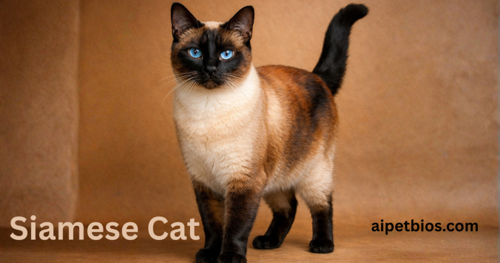Siamese cat with striking blue eyes