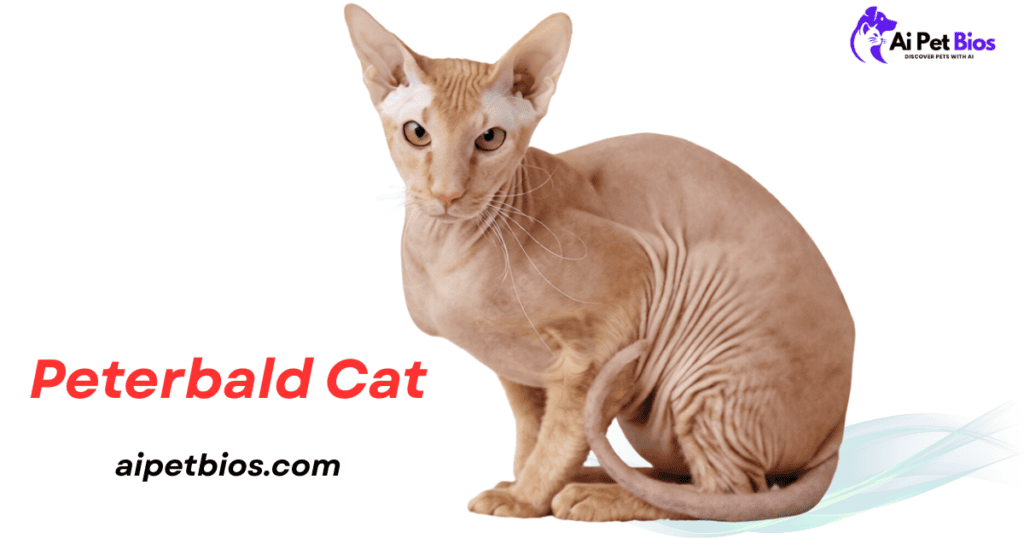 Beautiful Peterbald cat with sleek, hairless coat and striking features.