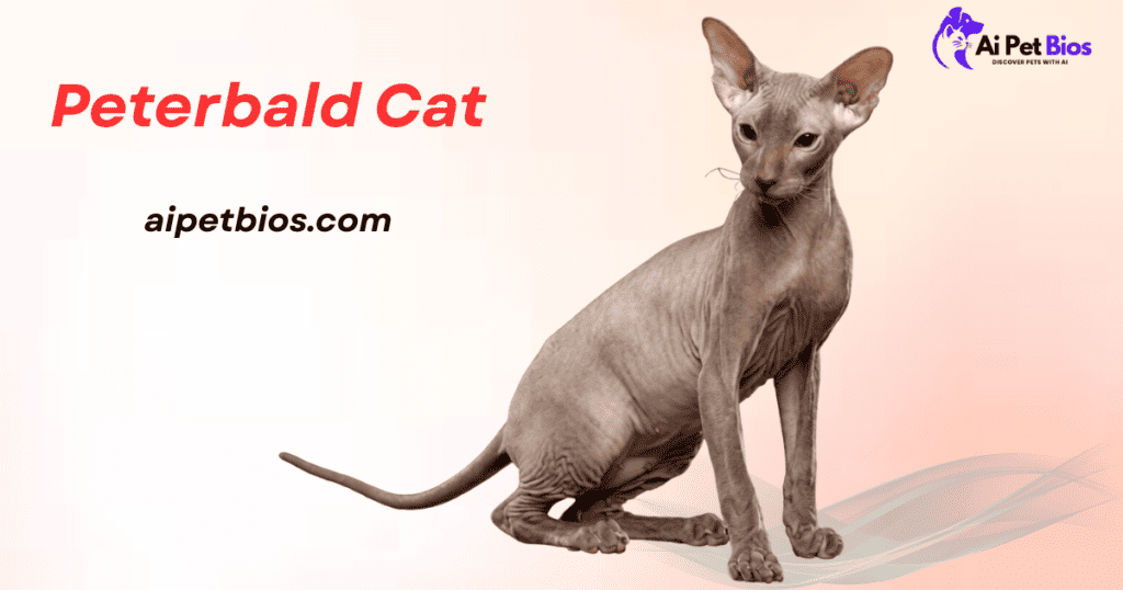 Beautiful Peterbald cat with sleek, hairless coat and striking features.
