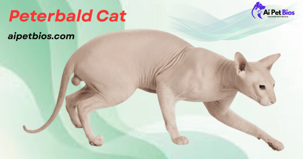 Adorable hairless Peterbald cat walking with sleek body and elegant posture.