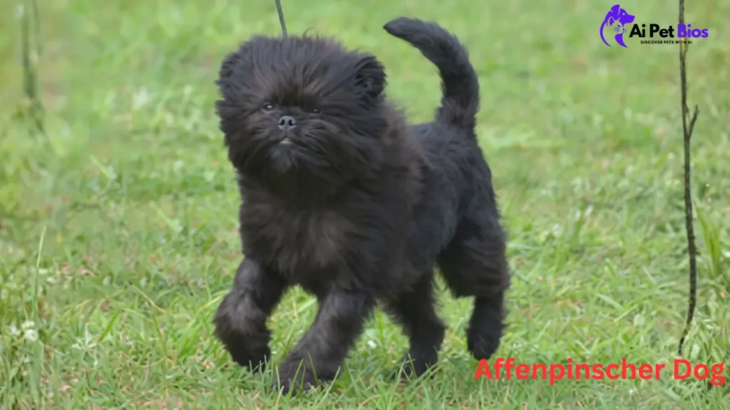 An Affenpinscher dog exploring a grassy park, featured by Ai Pet Bios.