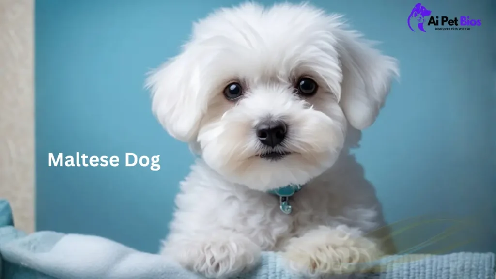 Maltese dog breed photo featuring a white puppy with a blue collar, ideal for pet care guides and small dog breed profiles.
